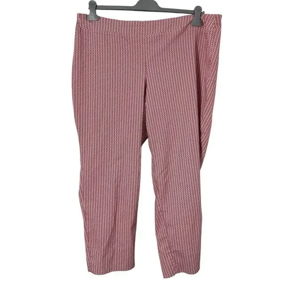 Dalia Collection Women's Capri Pants Flat Front Stretch Cotton Red/Orange 22W - Picture 1 of 6